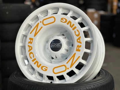 New 16x8 ET-10 OZ Rally Rim (5 whee) WHITE + Stickers 5x139.7 (5 pcs)