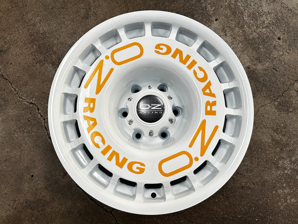 New 16X8.5 ET-15 OZ Rally Rim (5 wheel) White + Stickers 6X139.7 (5 pcs)