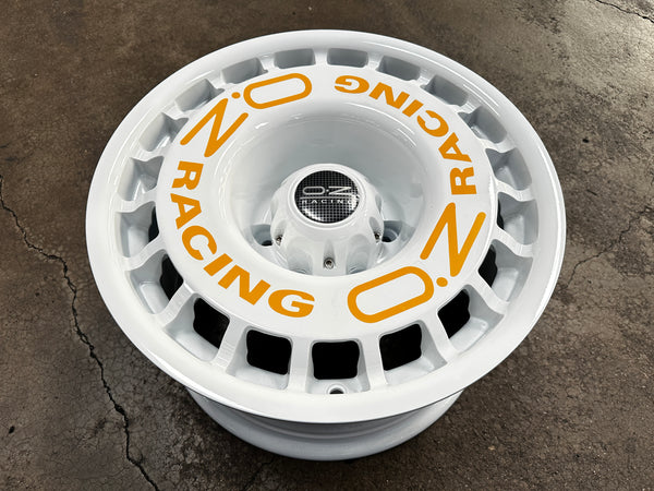 New 16X8.5 ET-15 OZ Rally Rim (5 wheel) White + Stickers 6X139.7 (5 pcs)