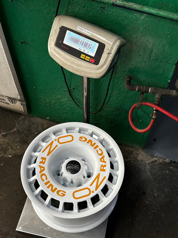 New 16X8.5 ET-15 OZ Rally Rim (5 wheel) White + Stickers 6X139.7 (5 pcs)