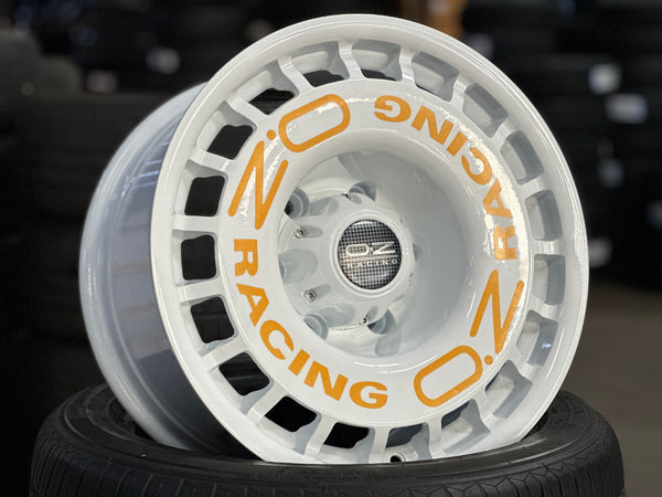 New 16X8.5 ET-15 OZ Rally Rim (5 wheel) White + Stickers 6X139.7 (5 pcs)