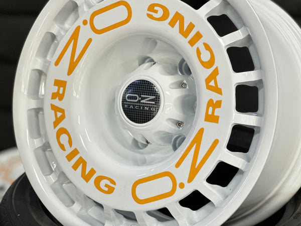 New 16X8.5 ET-15 OZ Rally Rim (5 wheel) White + Stickers 6X139.7 (5 pcs)