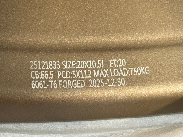 New 19x9.5 ET20 20x10.5 ET20 Overdrive Forged BMW M3 CS Forged Bronze Rim (4 Wheels)