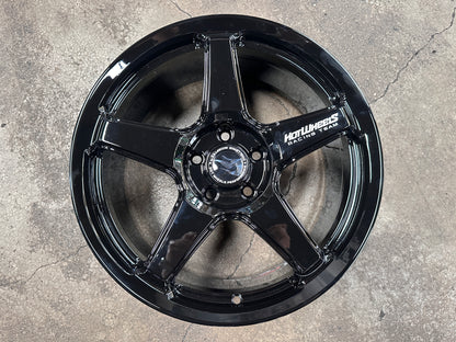 New 18x8 ET42 Hotwheels HW01 Flow Formed Rim Racing Black 5x112