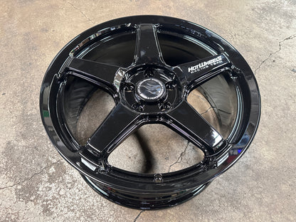 New 18x8 ET42 Hotwheels HW01 Flow Formed Rim Racing Black 5x112