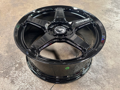 New 18x8 ET42 Hotwheels HW01 Flow Formed Rim Racing Black 5x112
