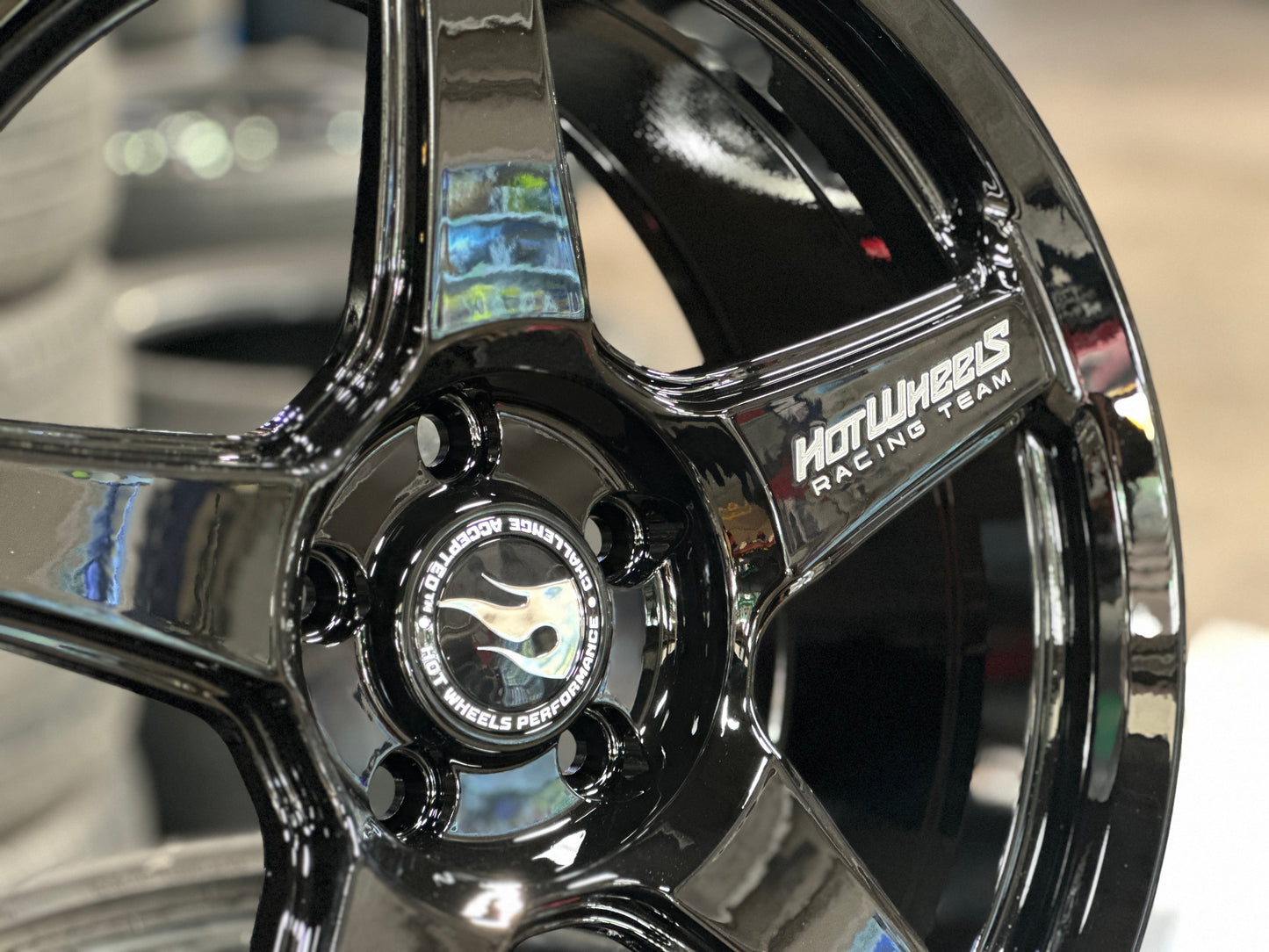 New 18x8 ET42 Hotwheels HW01 Flow Formed Rim Racing Black 5x112