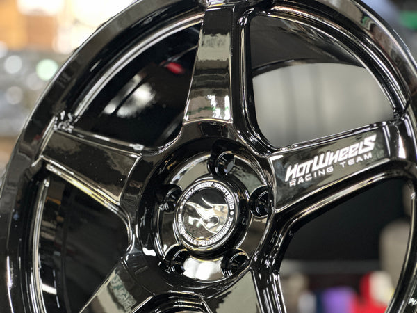 New 18x8 ET42 Hotwheels HW01 Flow Formed Rim Racing Black 5x114.3