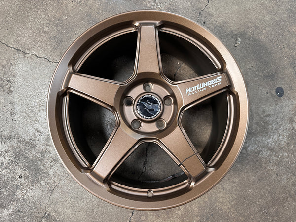 New 18x8 ET42 Hotwheels HW01 Flow Formed Rim Racing Bronze 5x114.3