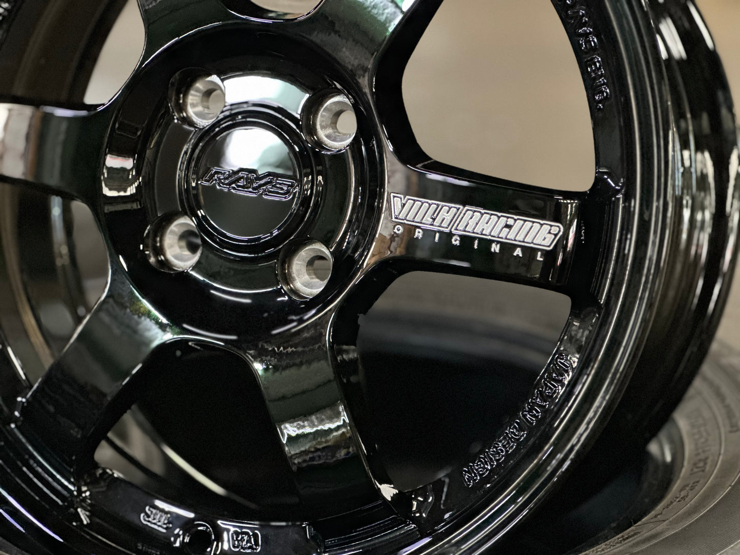 New 15X6.5 ET40 AOW Flow Formed TE37 Rim (4 wheel) Gloss Black 4X100