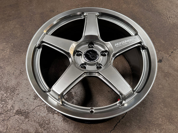 New 18x8.5 ET35 Hotwheels HW01 Flow Formed Rim Diamond Black 5x114.3