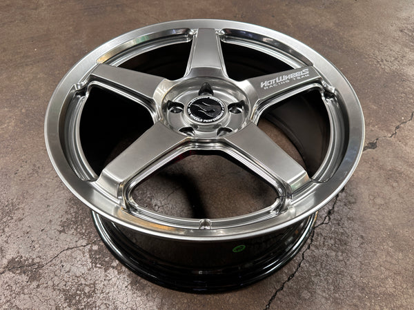 New 18x8.5 ET35 Hotwheels HW01 Flow Formed Rim Diamond Black 5x114.3