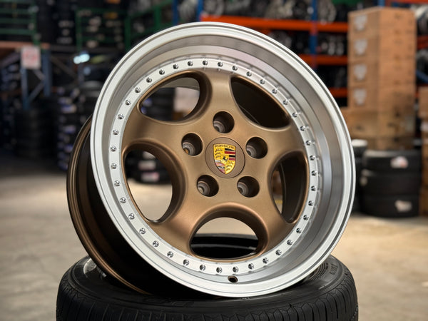 New 18x8 ET50 18x9.5 ET50 H20 Porsche Carrera Classic (4 wheels) BRONZE 5X130