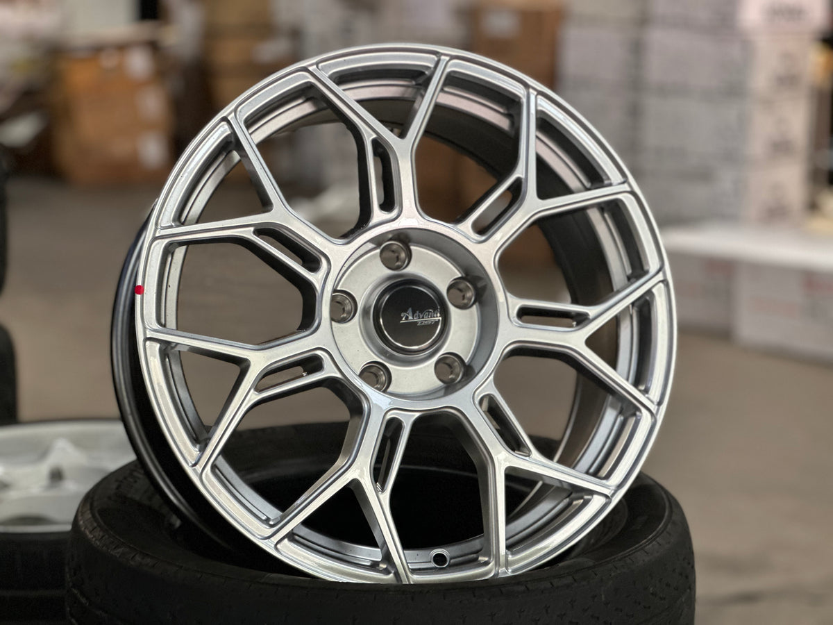 New 17x7.5 ET40 Advanti Asphalt Rim (4 wheel) Gloss Silver 5x114.3