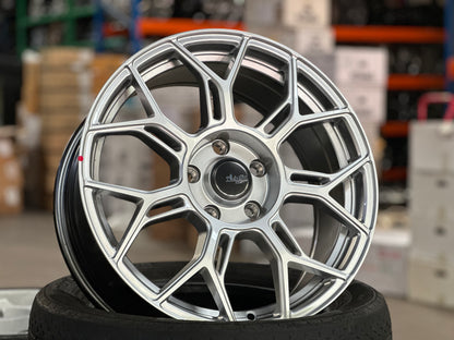 New 17x7.5 ET40 Advanti Asphalt Rim (4 wheel) Gloss Silver 5x114.3