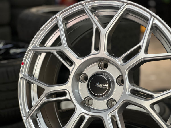 New 17x7.5 ET40 Advanti Asphalt Rim (4 wheel) Gloss Silver 5x114.3