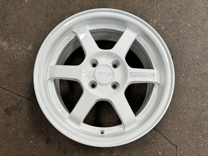 New 15X7 ET35 AOW TE37 Rim (4 wheel) White 4X100