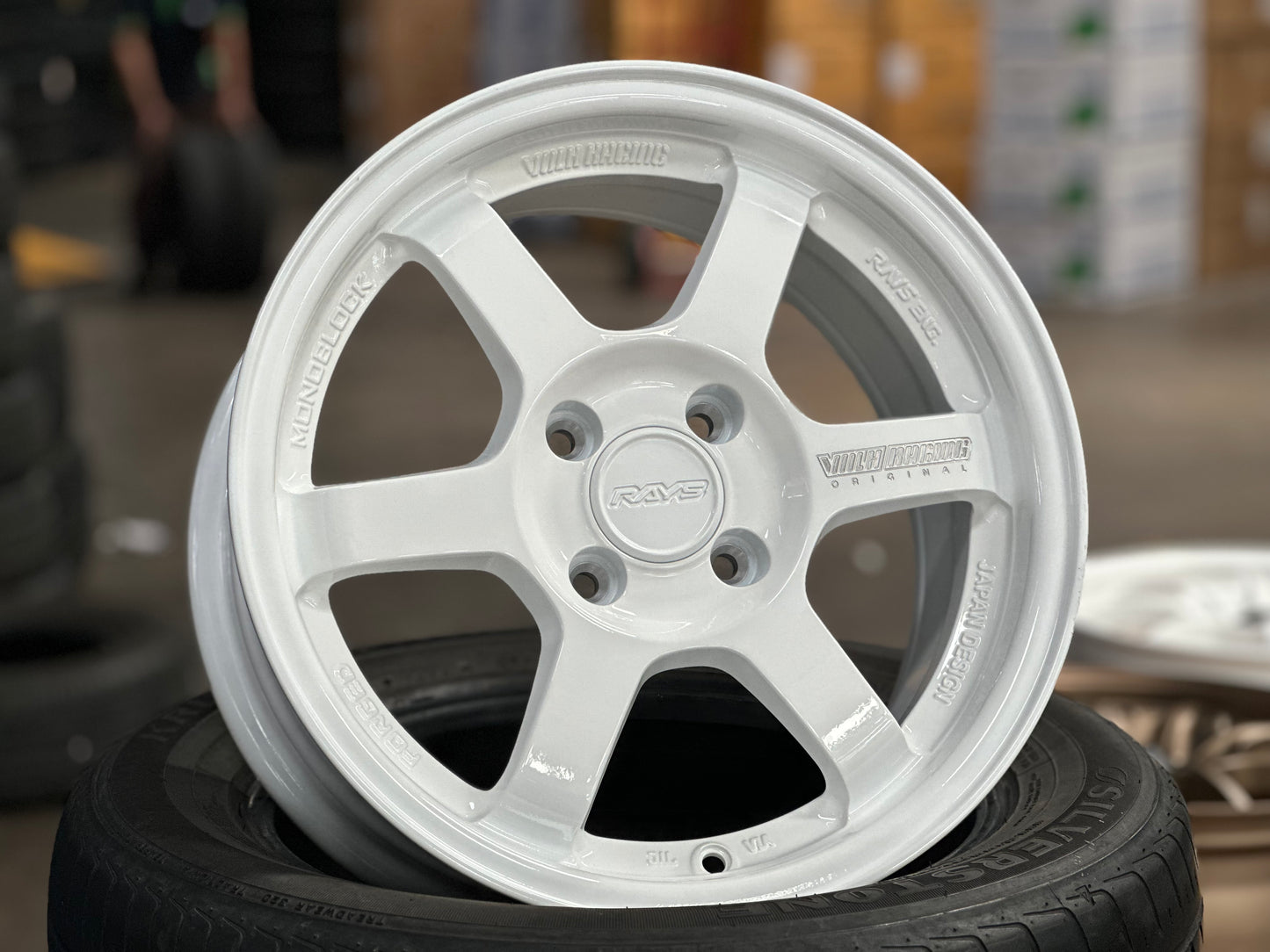 New 15X7 ET35 AOW TE37 Rim (4 wheel) White 4X100