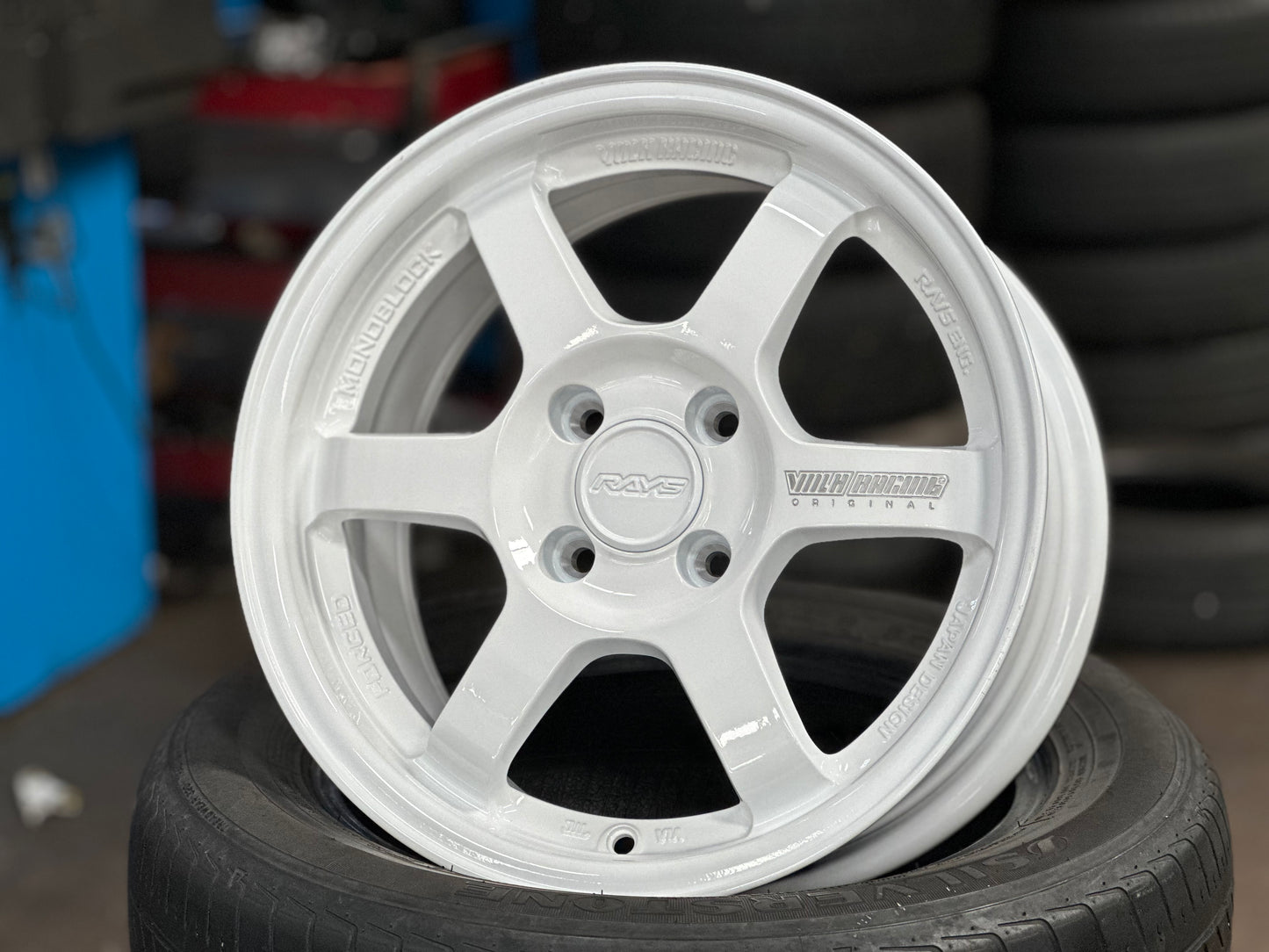 New 15X7 ET35 AOW TE37 Rim (4 wheel) White 4X100