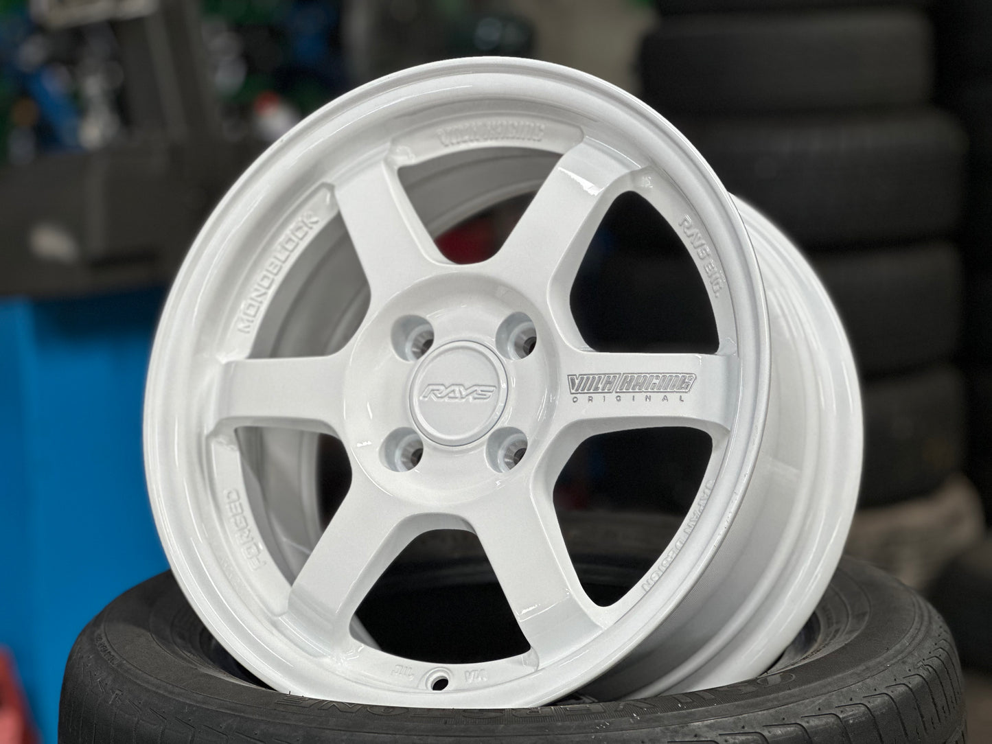New 15X7 ET35 AOW TE37 Rim (4 wheel) White 4X100