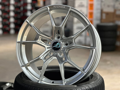 NEW 18X8.5 ET44 Hotwheels HW02 Flow Formed Rim Diamond Silver 5X114.3