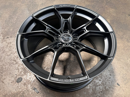 NEW 18X8.5 ET44 Hotwheels HW02 Flow Formed Rim Jet Black 5X112
