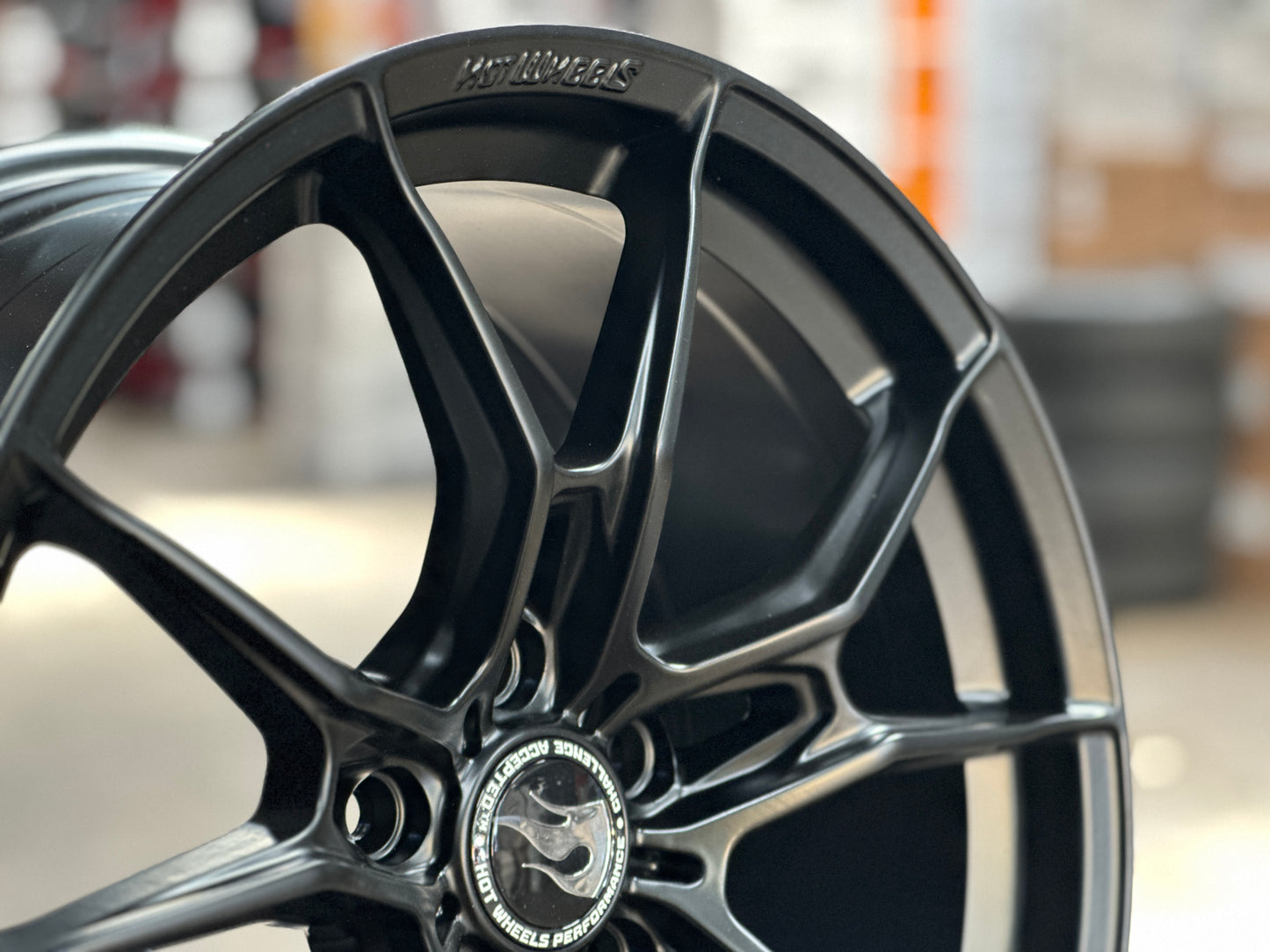NEW 18X8.5 ET44 Hotwheels HW02 Flow Formed Rim Jet Black 5X112
