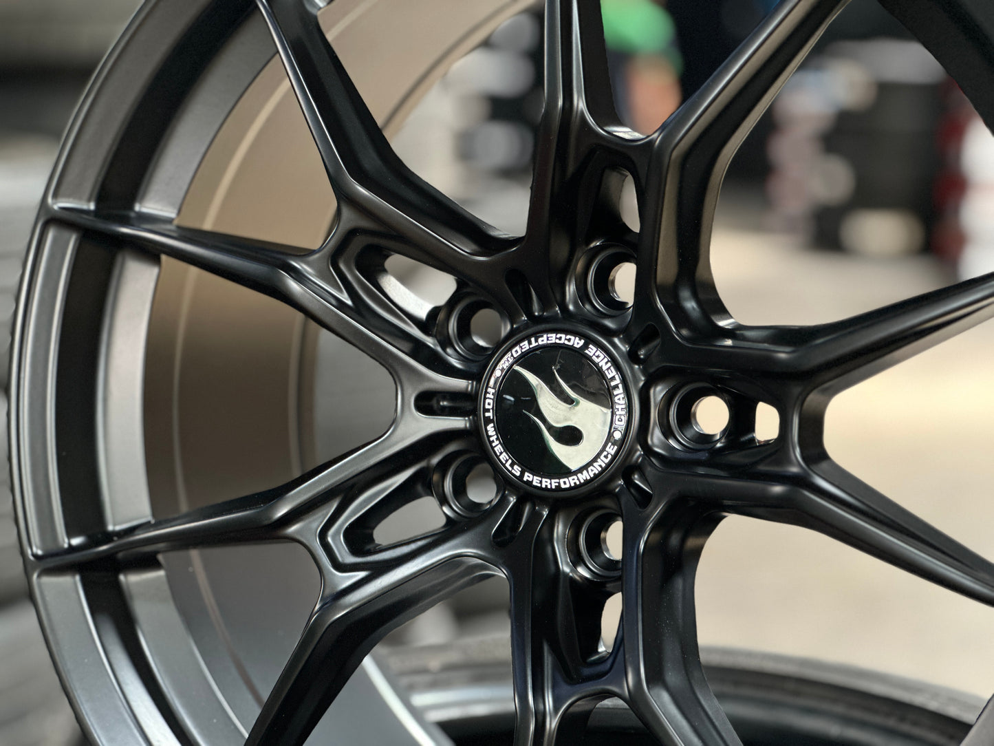 NEW 18X8.5 ET44 Hotwheels HW02 Flow Formed Rim Jet Black 5X112