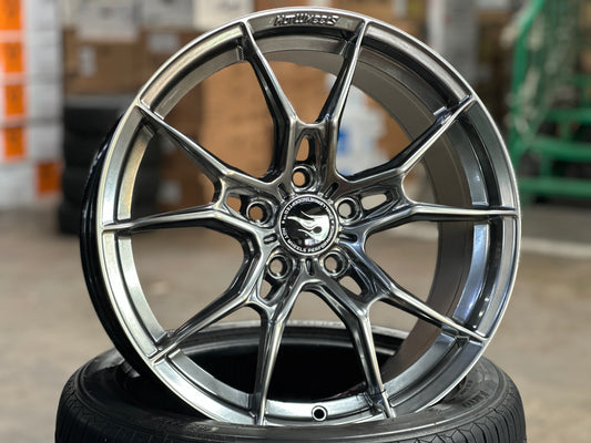 NEW 18X8.5 ET44 Hotwheels HW02 Flow Formed Rim Diamond Black 5X114.3