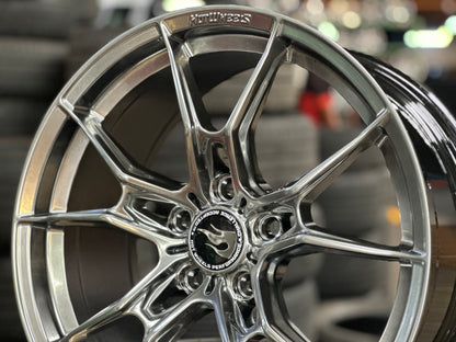 NEW 18X8.5 ET44 Hotwheels HW02 Flow Formed Rim Diamond Black 5X112