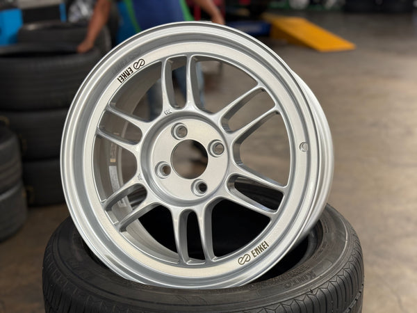New 16x7 ET43 Enkei Racing RPF1 Rim (4 wheel) Silver 4x100