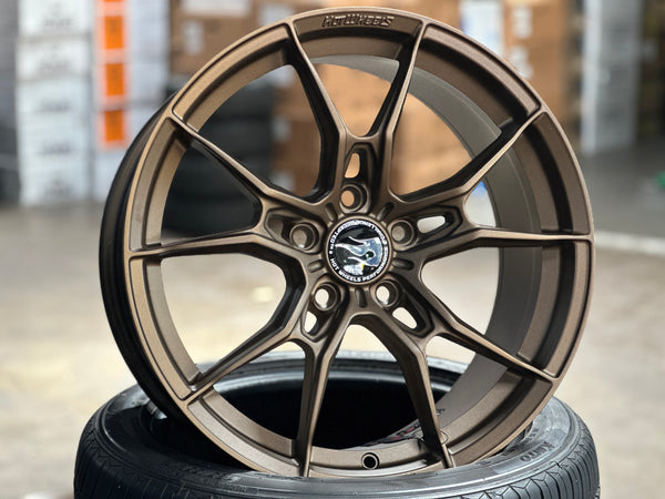 NEW 18X8.5 ET44 Hotwheels HW02 Flow Formed Rim Diamond Black 5X114.3