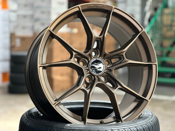 NEW 18X8.5 ET44 Hotwheels HW02 Flow Formed Rim Racing Bronze 5X114.3