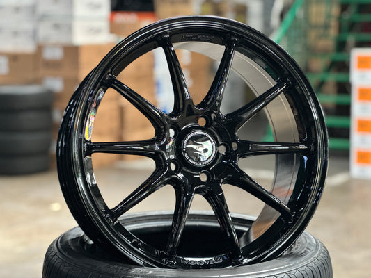 NEW 18X8.5 ET35 Hotwheels HW03 Flow Formed Rim Racing Black 5X112 (4 Wheels)