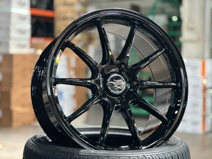 New 18x8.5 ET35 Hotwheels HW03 Flow Formed Rim Racing Black 5x114.3