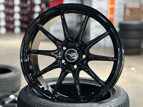 NEW 18X8.5 ET35 Hotwheels HW03 Flow Formed Rim Racing Black 5X112 (4 Wheels)