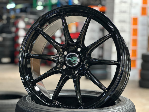 NEW 18X8.5 ET35 Hotwheels HW03 Flow Formed Rim Racing Black 5X112 (4 Wheels)