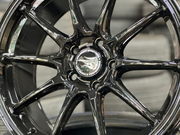 NEW 18X8.5 ET35 Hotwheels HW03 Flow Formed Rim Racing Black 5X112 (4 Wheels)