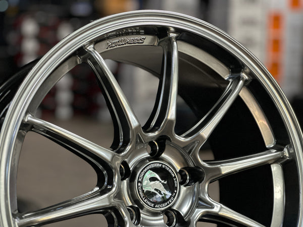 NEW 18X8.5 ET35 Hotwheels HW03 Flow Formed Rim Diamond Black 5X112 (4 Wheels)