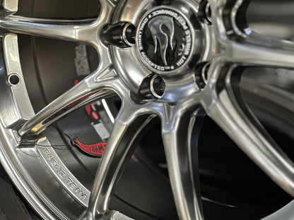 New 18x8.5 ET35 Hotwheels HW03 Flow Formed Rim Diamond Black 5x114.3