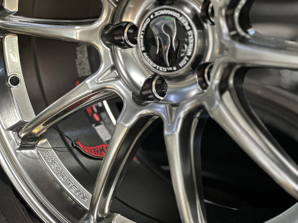 New 18x8.5 ET35 Hotwheels HW03 Flow Formed Rim Diamond Black 5x114.3