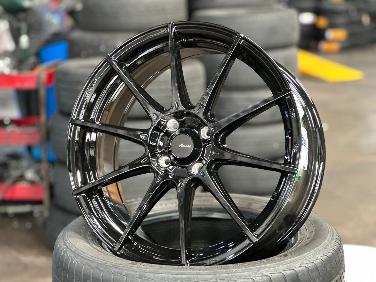 New 17X7 ET40 Advanti Storm S1 Rim (4 wheel) Gloss Black 4X100