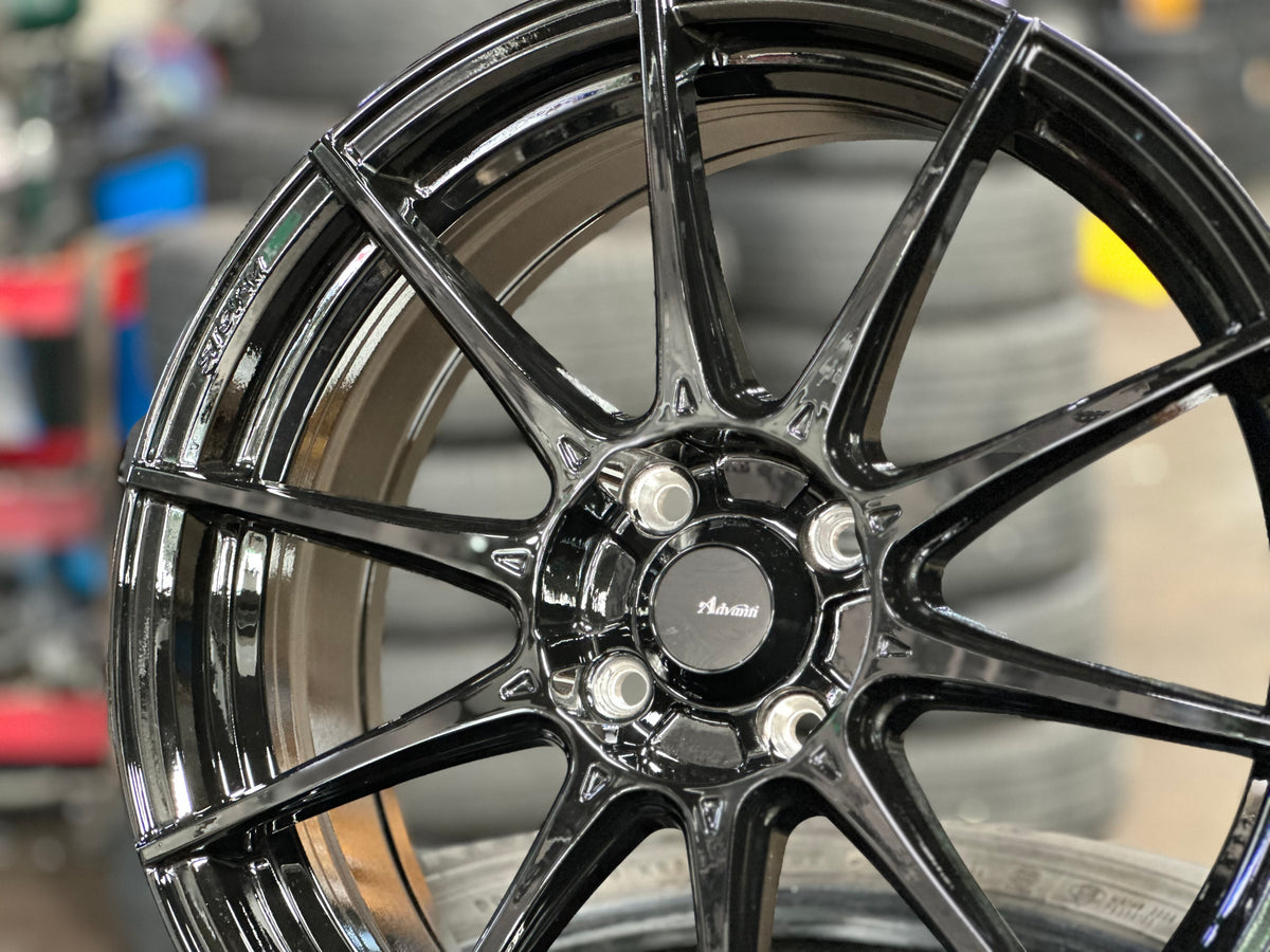 New 17X7 ET40 Advanti Storm S1 Rim (4 wheel) Gloss Black 4X100