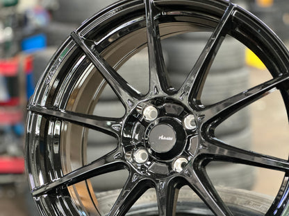 New 17X7 ET40 Advanti Storm S1 Rim (4 wheel) Gloss Black 4X100
