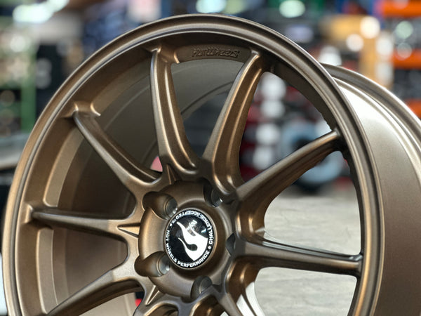NEW 18X8.5 ET35 Hotwheels HW03 Flow Formed Rim Racing Bronze 5X112 (4 Wheels)