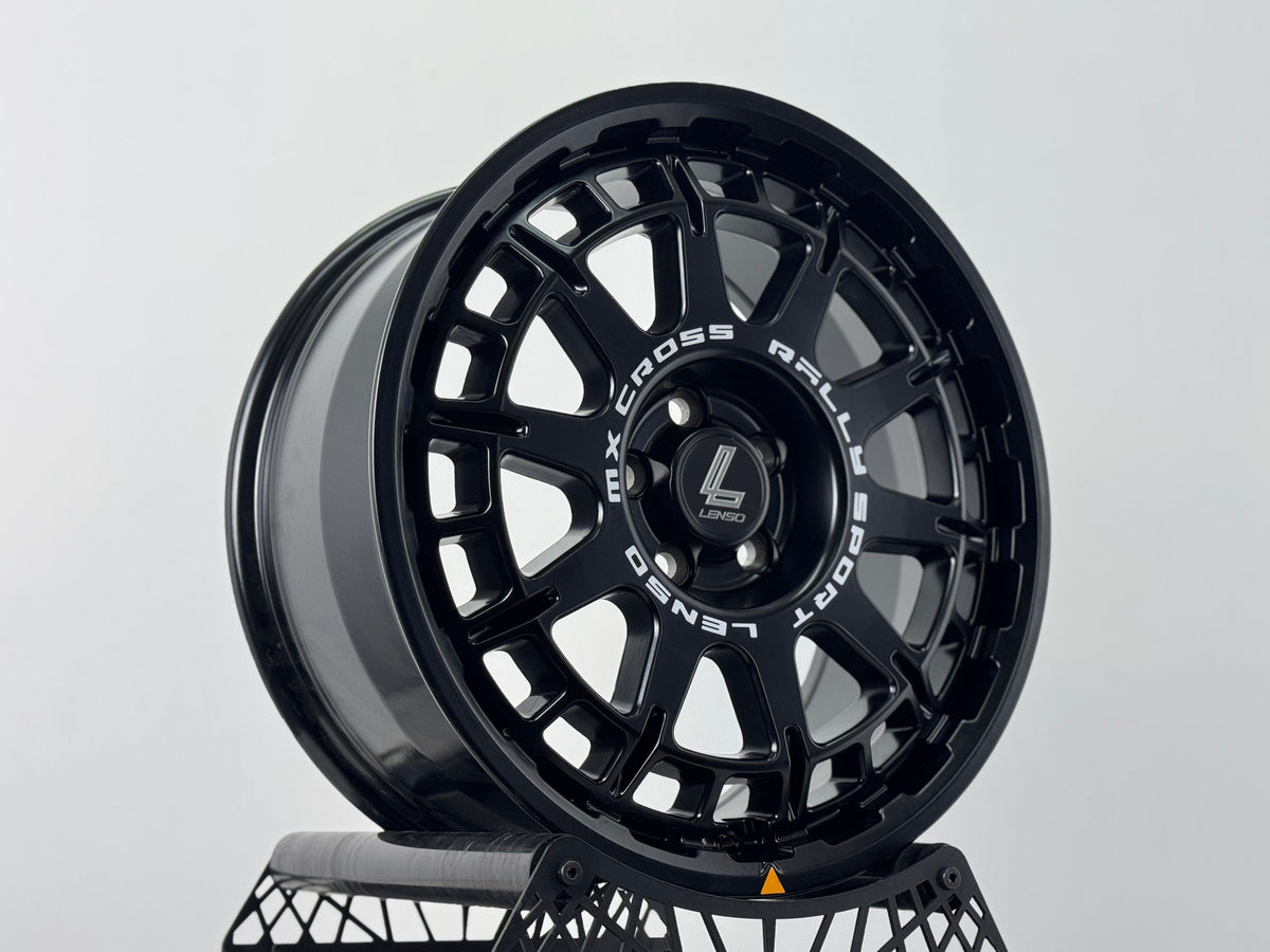 New 17X7.5 ET40 Lenso MX Ebola Rim (4 wheel) Matt Black 5X100
