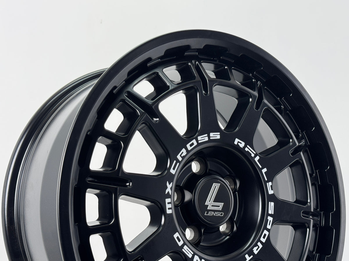 New 17X7.5 ET40 Lenso MX Ebola Rim (4 wheel) Matt Black 5X100