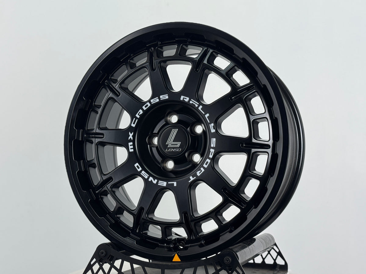 New 17X7.5 ET40 Lenso MX Ebola Rim (4 wheel) Matt Black 5X100