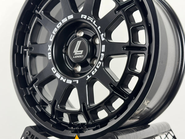 New 17X7.5 ET40 Lenso MX Ebola Rim (4 wheel) Matt Black 5X100