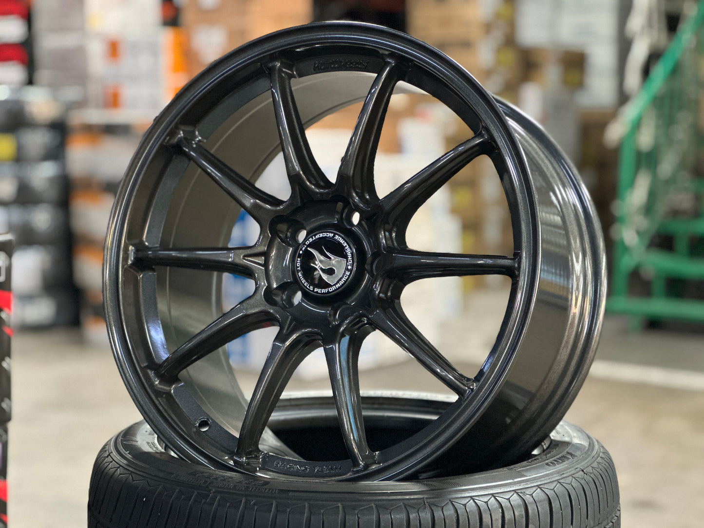 New 18x8.5 ET35 Hotwheels HW03 Flow Formed Rim Racing Graphite 5x114.3